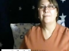 Chubby granny with big tits masturbate on skype webcam